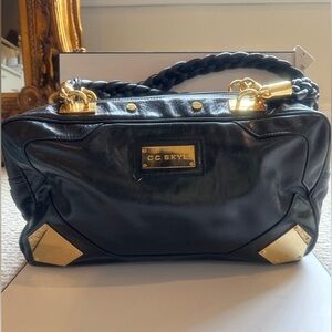 CC Skye Black Lucy Leather Bag with Braided Straps